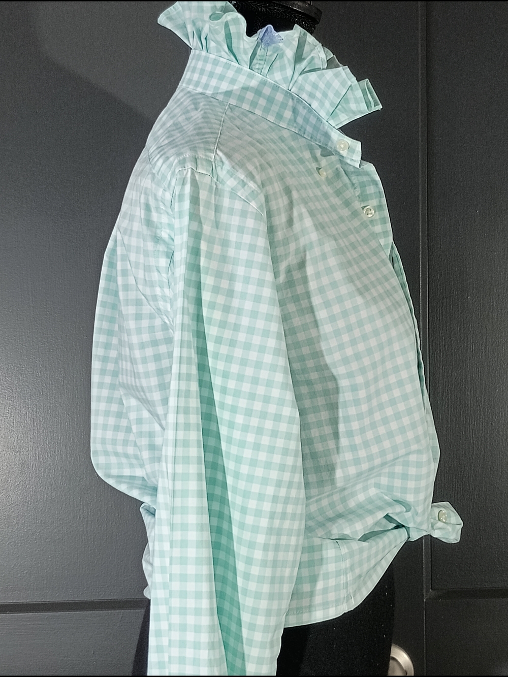 Upcycled Women's Ralph Lauren Ruffled Collar Shirt - Picture 8 of 9